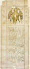 1712. Document of freedom granted by Princes Vakhtang and Bakar to artist Giorgi of Sioni church